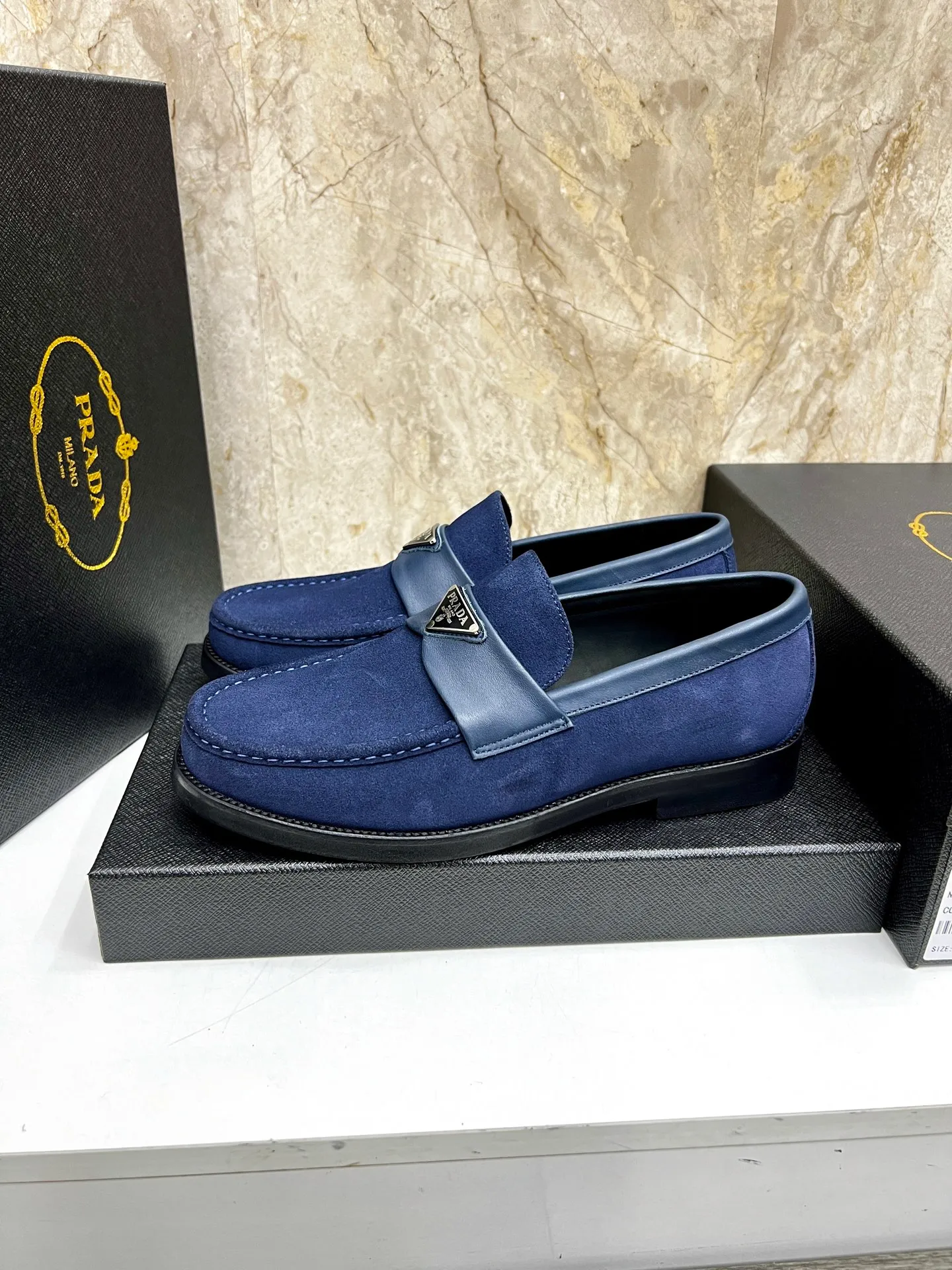 PRADA~ Size: 38-44 (customized 45/46 P: 💰880 P's original official website new high-end men's leather shoes, top-quality original replicas, made of imported open edge beads/calf leather, calf leather breathable lining, original leather outsole!